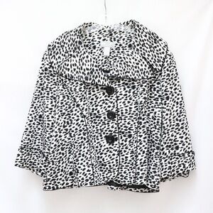 Lisa jacket cheetah animal print black white plus size 2X cotton trendy short